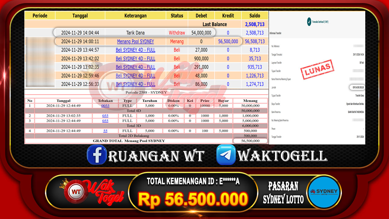 BUKTI PEMBAYARAN SYDNEY LOTTO WAKTOGEL