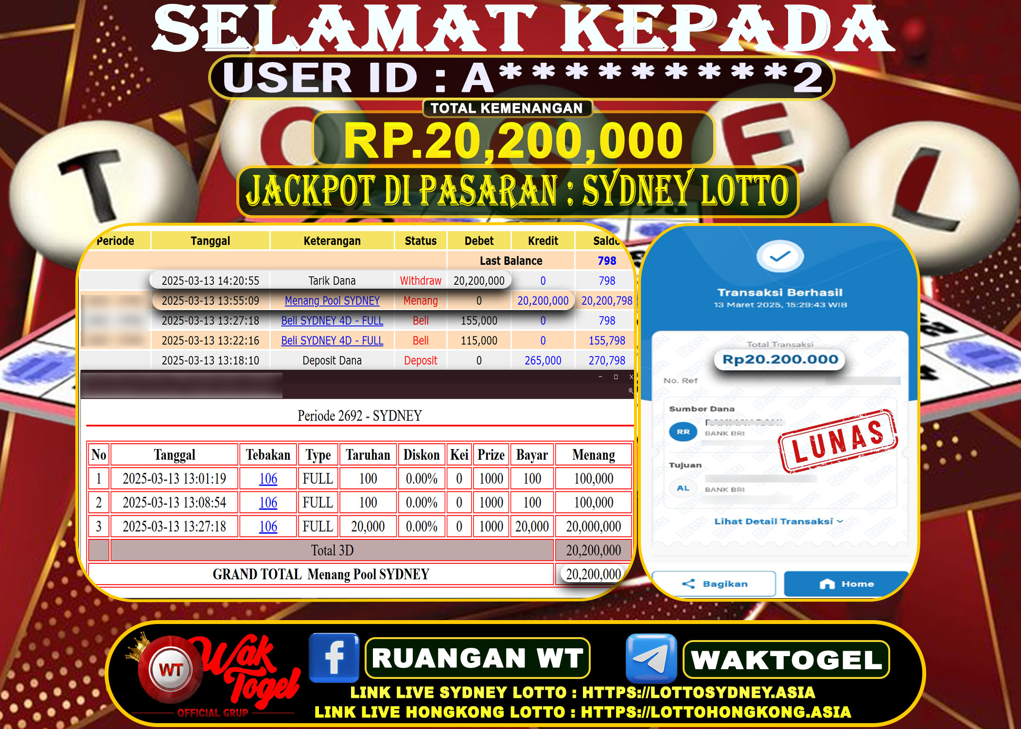 BUKTI PEMBAYARAN SYDNEY LOTTO WAKTOGEL
