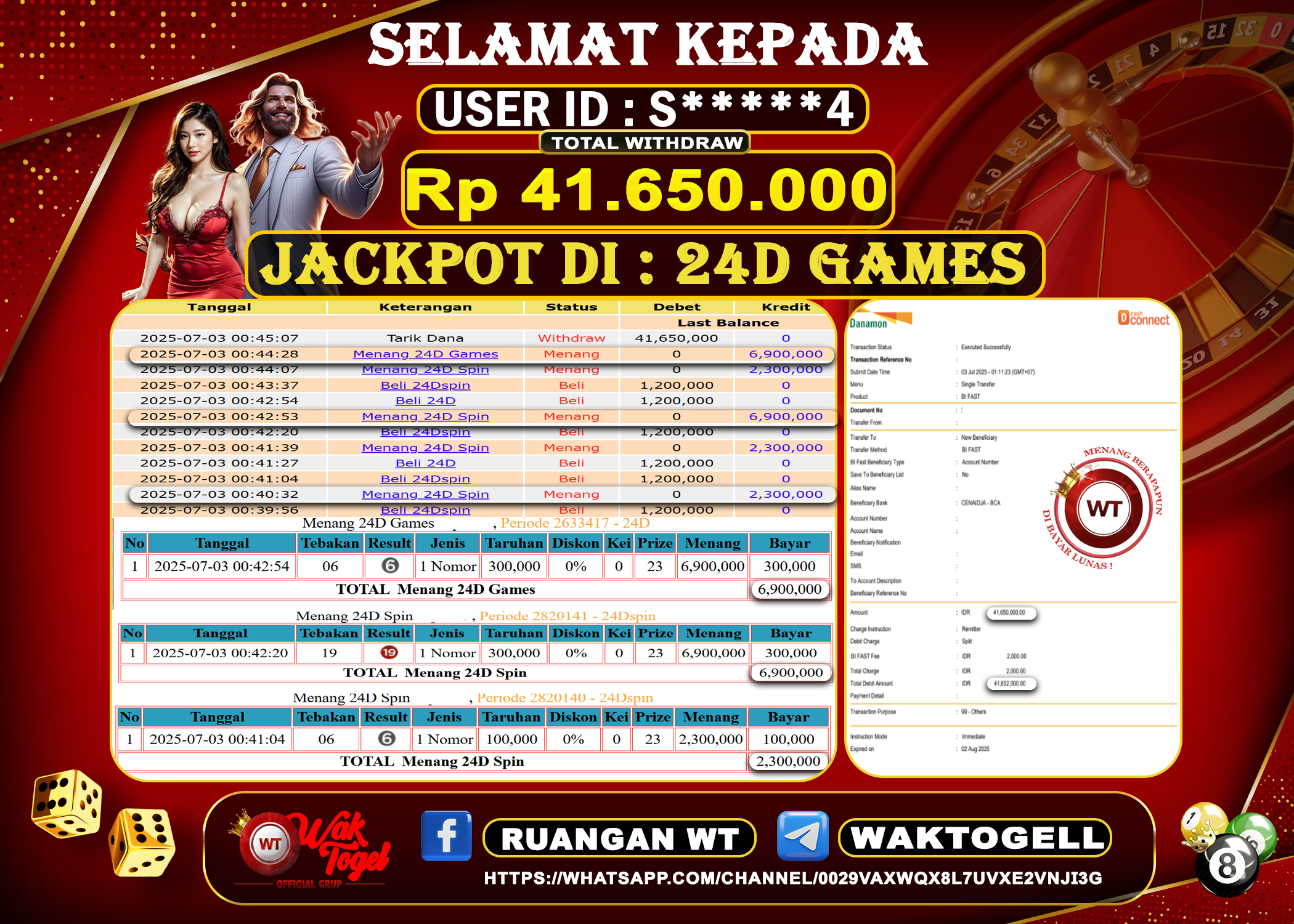 BUKTI PEMBAYARAN 24D GAMES WAKTOGEL