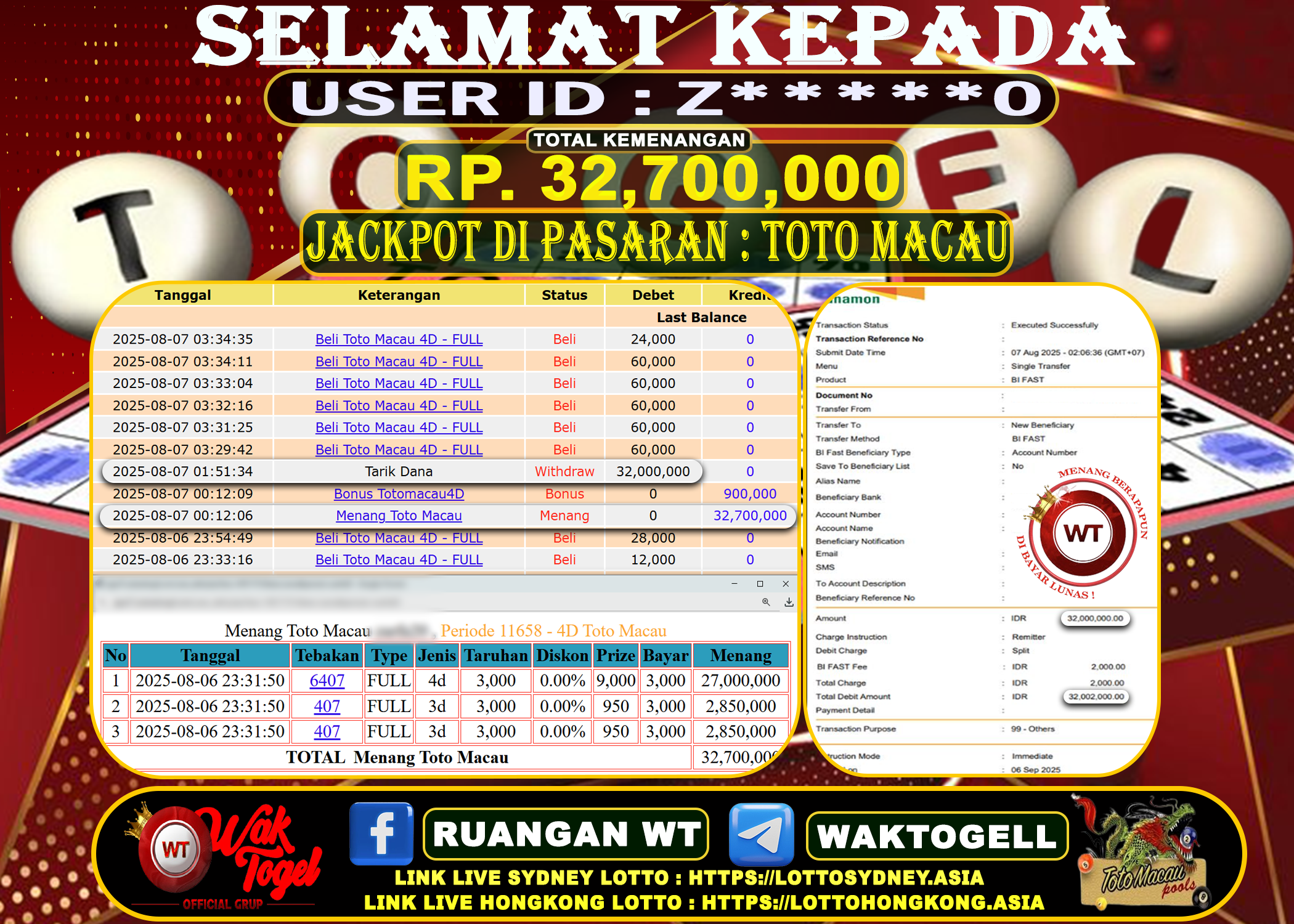 BUKTI PEMBAYARAN TOTO MACAU WAKTOGEL