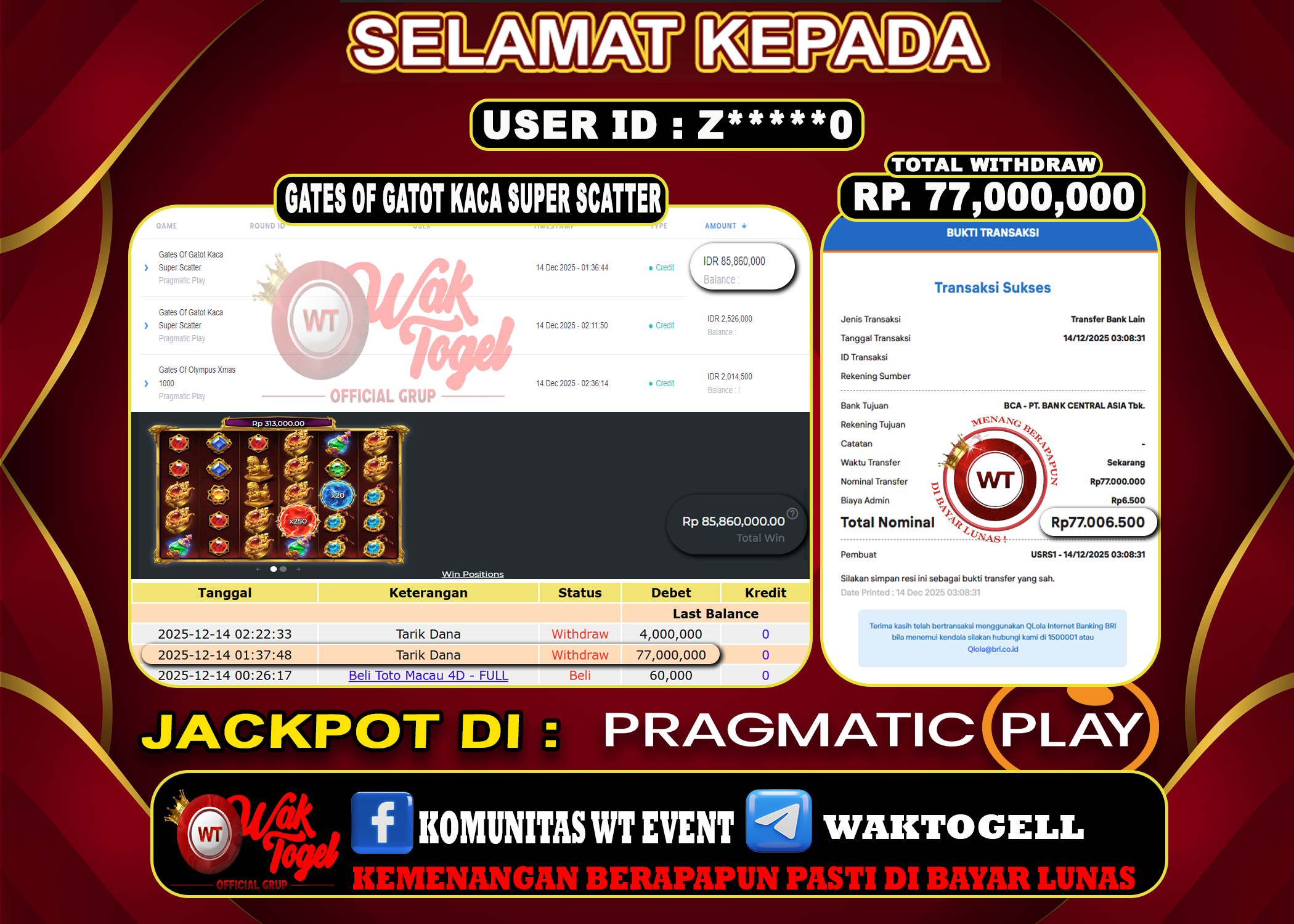 BUKTI PEMBAYARAN SLOT WAKTOGEL