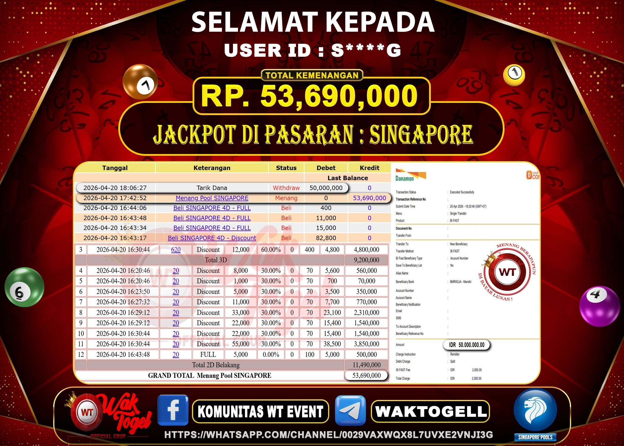 BUKTI PEMBAYARAN SINGAPORE WAKTOGEL